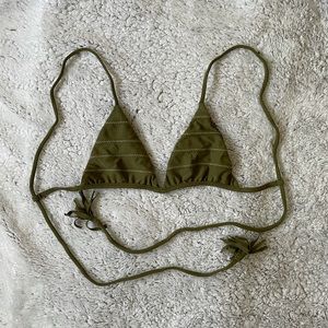 ACACIA SWIMWEAR green triangle top leopard back